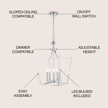 Camden Iron Classic Midcentury Pendant Lantern